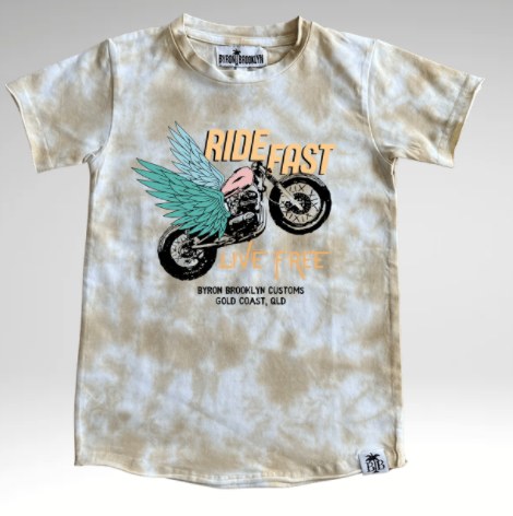 RIDE FAST LIVE FREE  (SANDY BEACH TIE DYE )