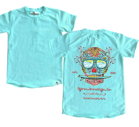 MEXICAN SKULL ( SEA BLUE ACID WASH)